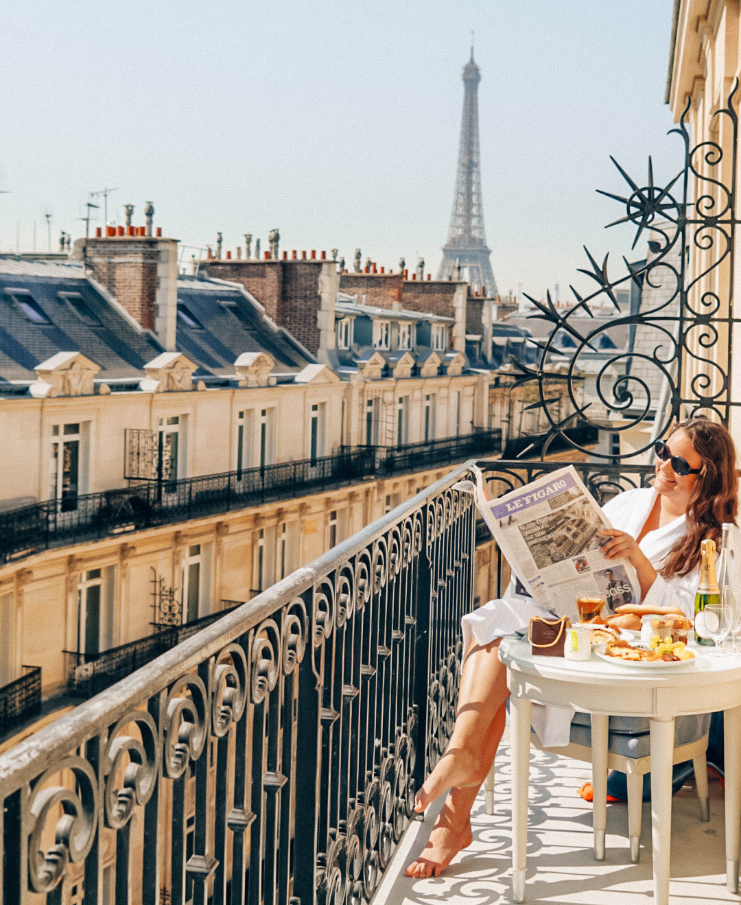 Paris Balcony Breakfast with Eiffel Tower